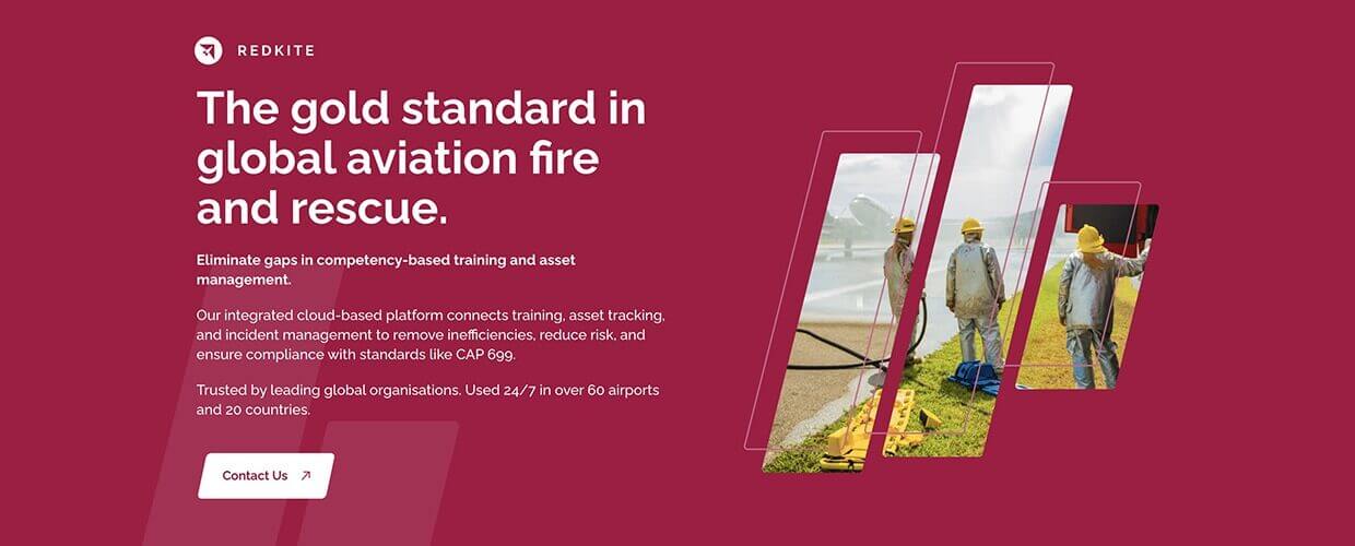 Screenshot of new website RedKite