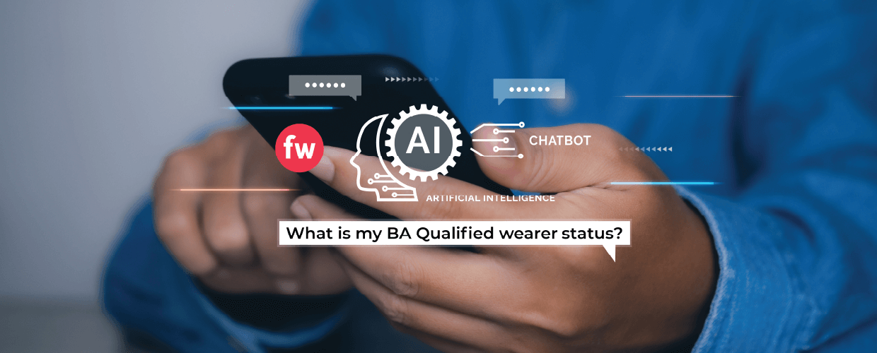man holding phone with AI Chatbot graphic
